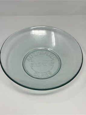 Large Authentic 100% Recycled Glass Centerpiece Bowl Round 12 x 3 Inches Clear